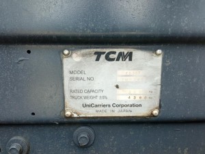3t forklift No. plate